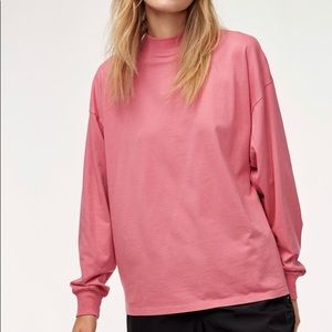 NWT Aritzia TNA Amelia Long Sleeve Tee, Palm Pink